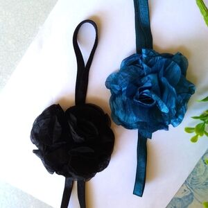 🌷HEADBAND Black and Blue Floral Hair Accessories